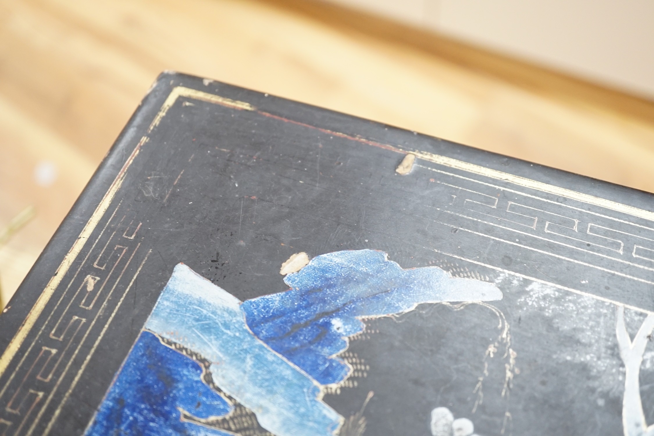 A pair of Chinese export lacquer boxes, 43cm wide
